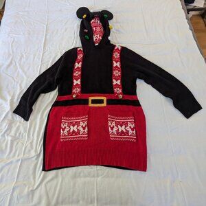 Disney Minnie Mouse Knitted Elf Sweater / Tunic for Women XL & freebie